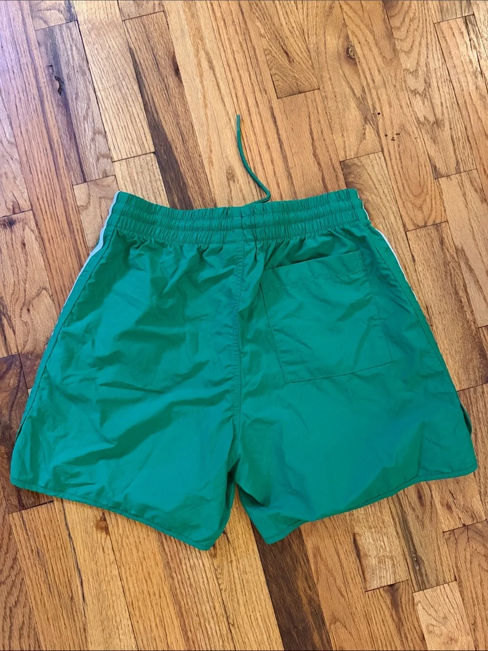 adidas Originals Green Athletic Shorts with White Three Stripes